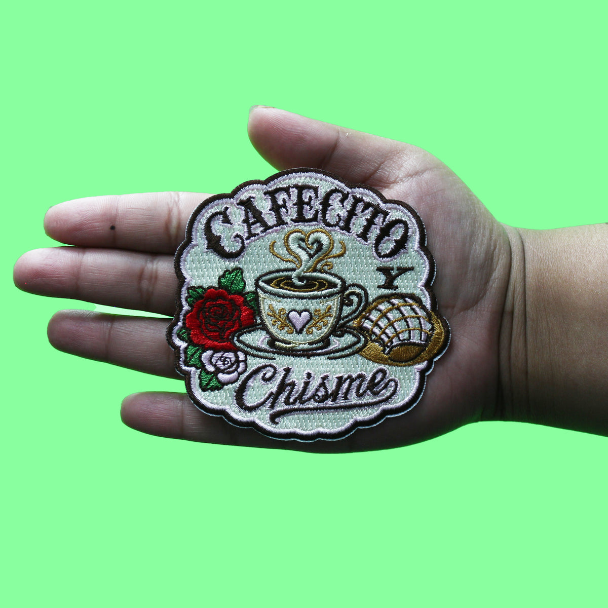 Cafecito Y Chisme Patch Cherished Latin Ritual Embroidered Iron-On