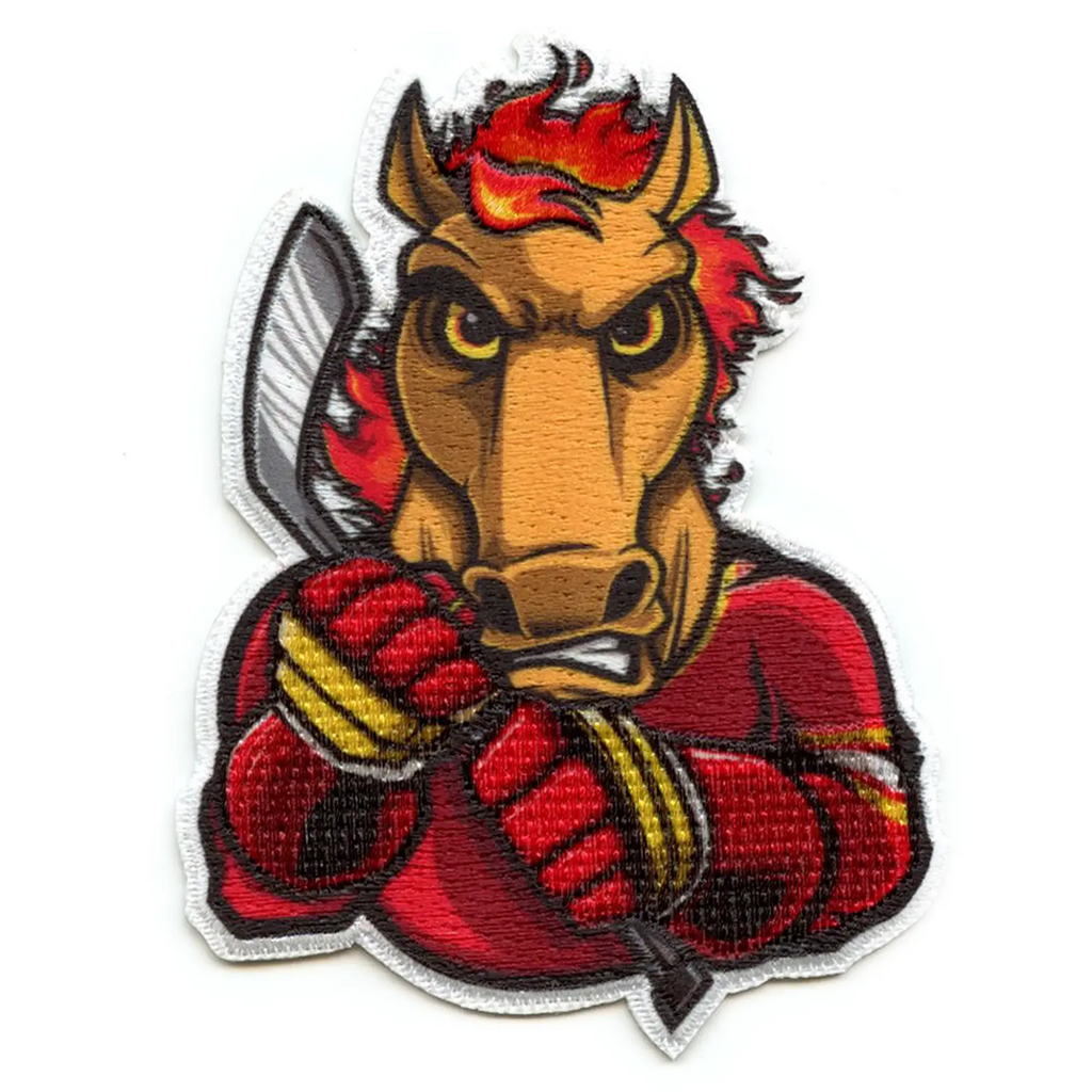 Calgary Canada Fire Horse FotoPatch Mascot Hockey Parody Embroidery Iron On