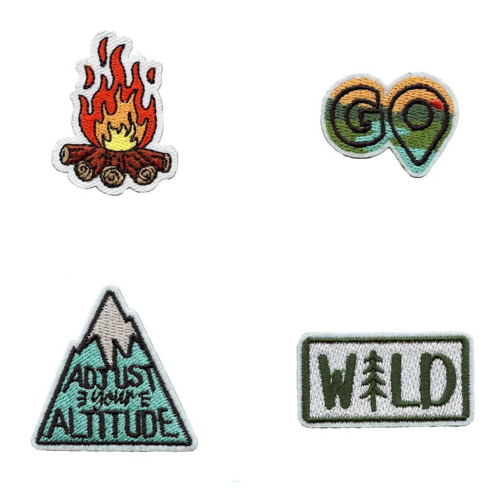 Camping Mini Set Patch Adjust Youre Altitude Embroidered Iron On