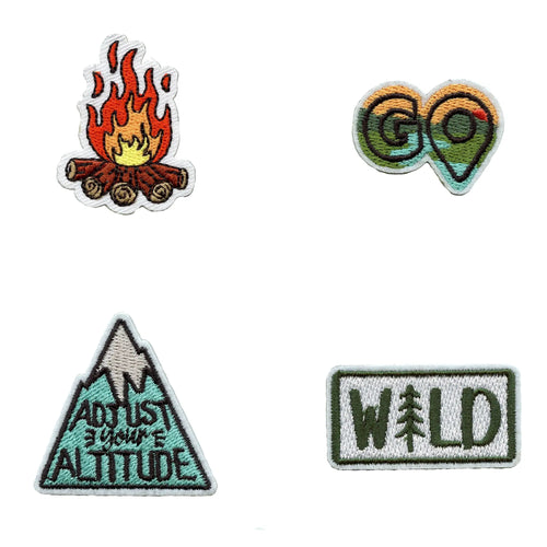 Camping Mini Set Patch Adjust Youre Altitude Embroidered Iron On
