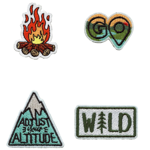 Camping Mini Set Patch Adjust Youre Altitude Embroidered Iron On