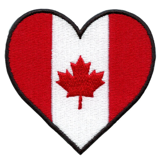 Canada Heart Flag Patch Country Love Pride Embroidered Iron On