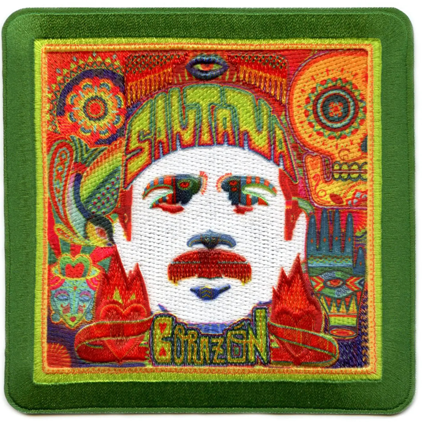 Carlos Santana Corazon Psychedelic Album Patch Latin Rock Embroidered Iron On