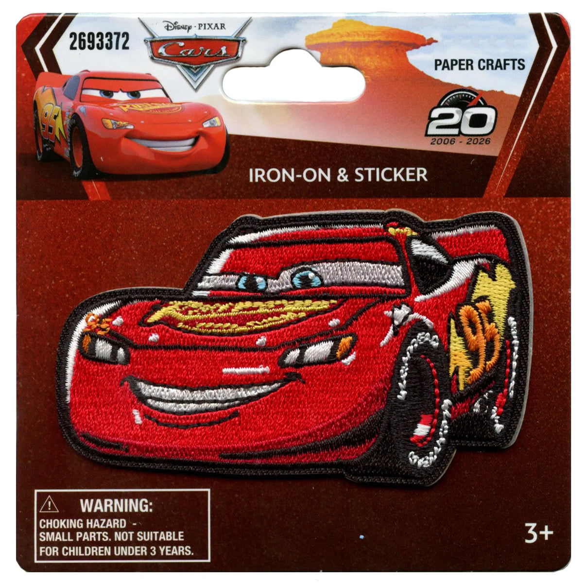Cars Lightning McQueen Patch Disney Character Racing Embroidered Iron On