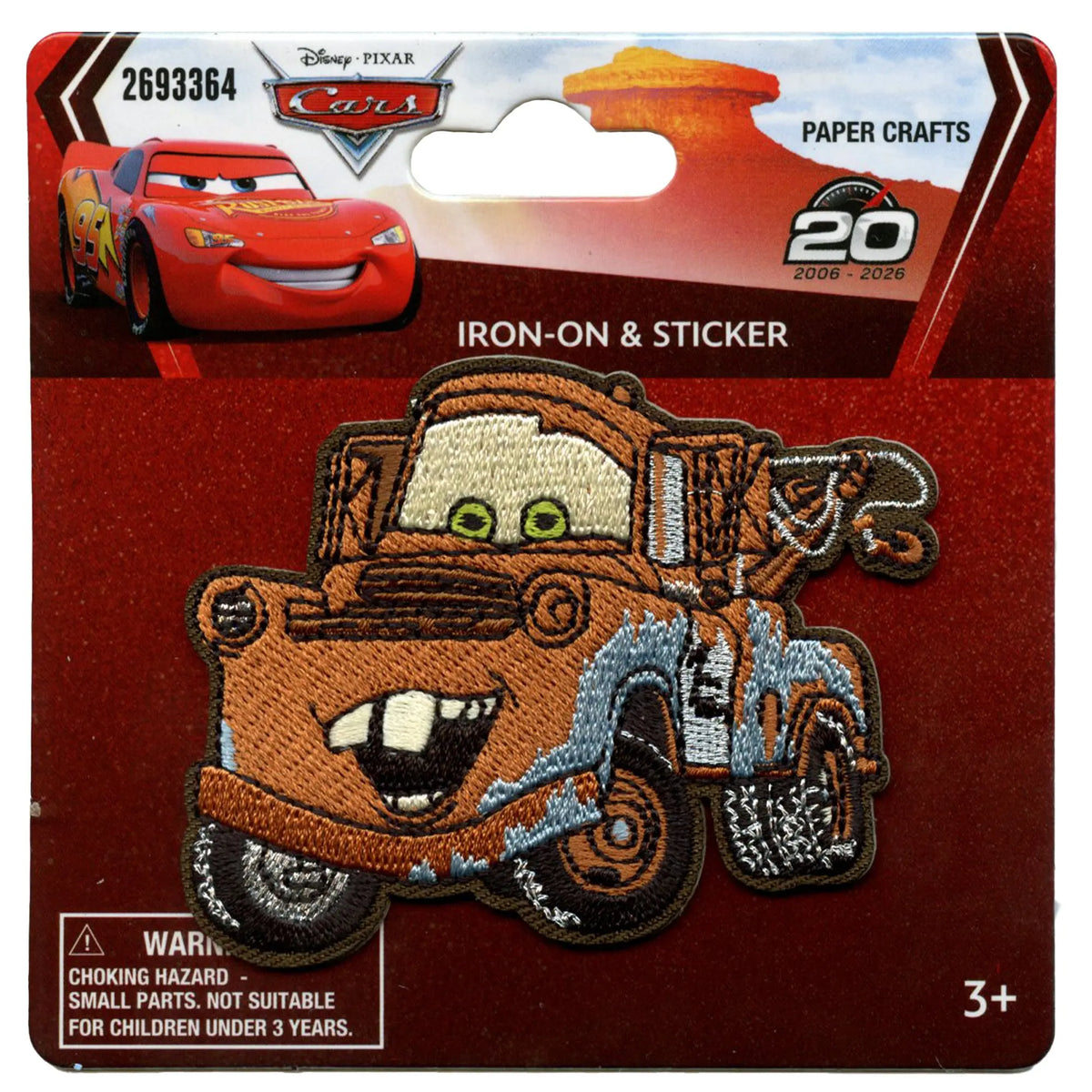 Cars Tow Mater Patch Disney Character Racing Embroidered Iron On