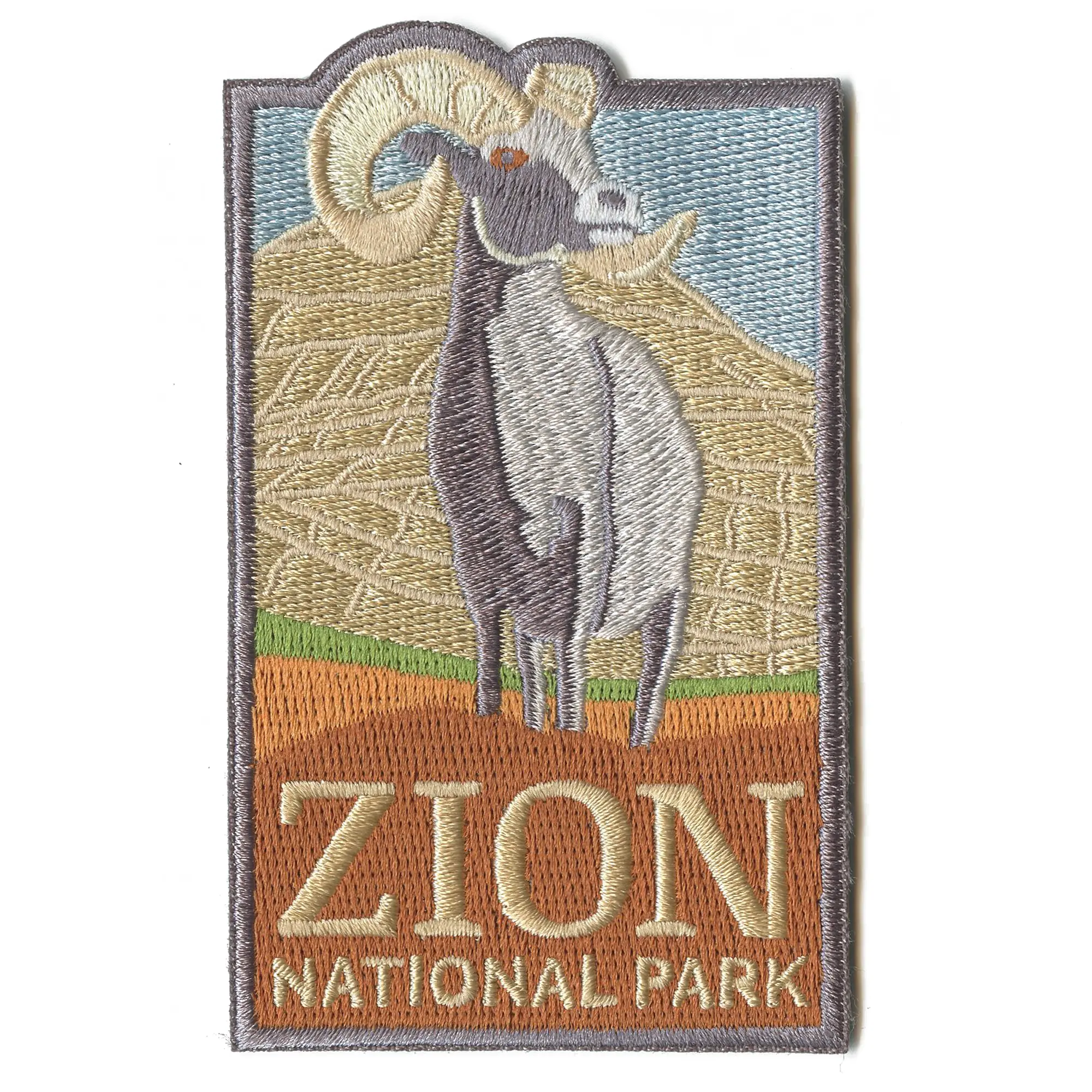 Checkerboard Bighorn Travel Patch National Park Embroidered Iron On