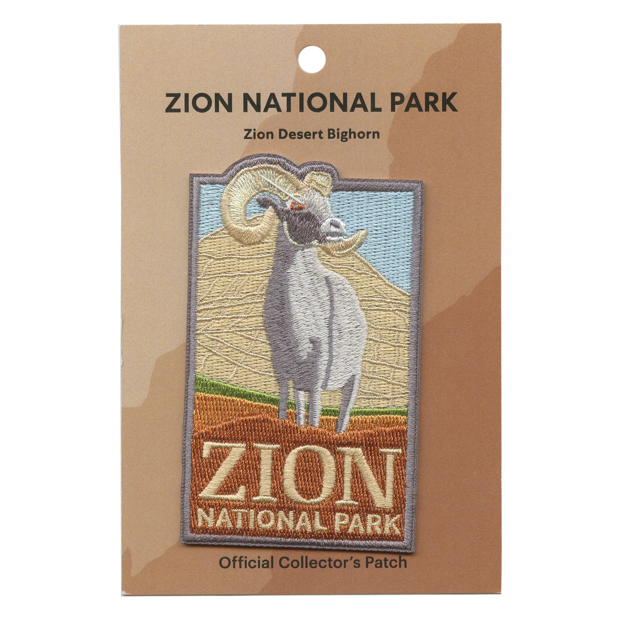 Checkerboard Bighorn Travel Patch National Park Embroidered Iron On