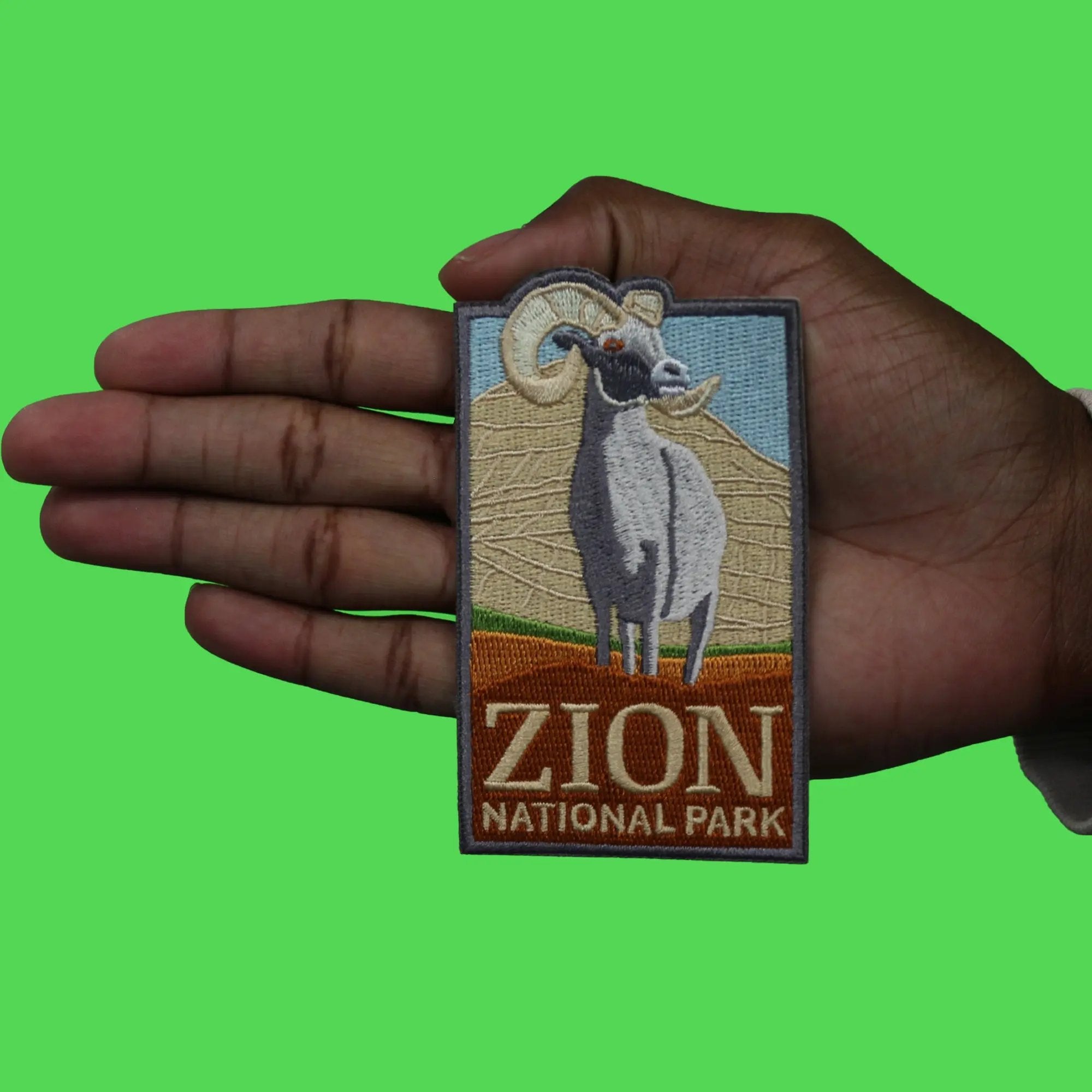 Checkerboard Bighorn Travel Patch National Park Embroidered Iron On