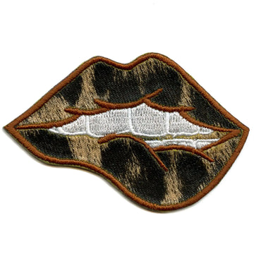 Cheetah Sexy Lip Bite Patch Animal Print Aesthetic Embroidered Iron on