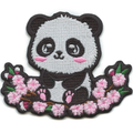 Cherry Blossom Panda Patch Kawaii Cutesy Bear Embroidered Iron On