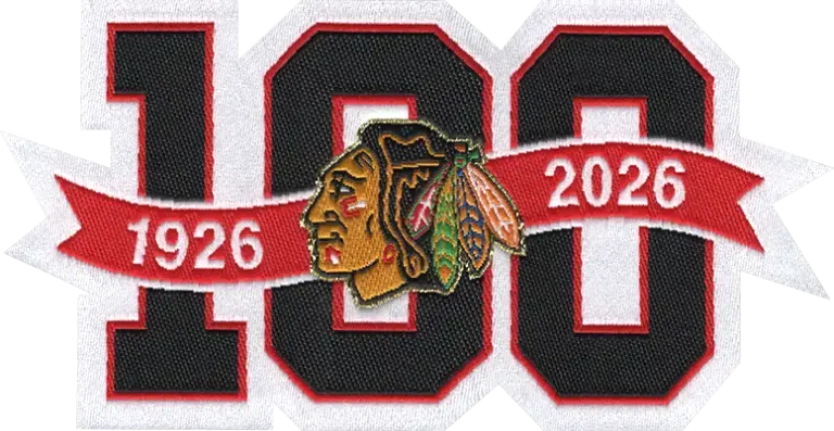 Chicago Blackhawks 100th Anniversary NHL Season Jersey Patch 2025-26 (Woven)