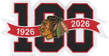 Chicago Blackhawks 100th Anniversary NHL Season Jersey Patch 2025-26 (Woven)