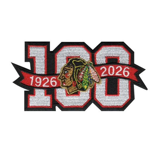 Chicago Blackhawks 100th Anniversary NHL Season Jersey Patch 2025-26 Embroidered