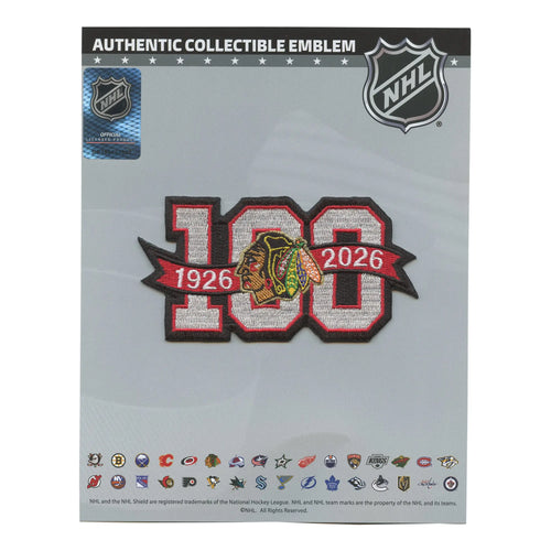 Chicago Blackhawks 100th Anniversary NHL Season Jersey Patch 2025-26 Embroidered