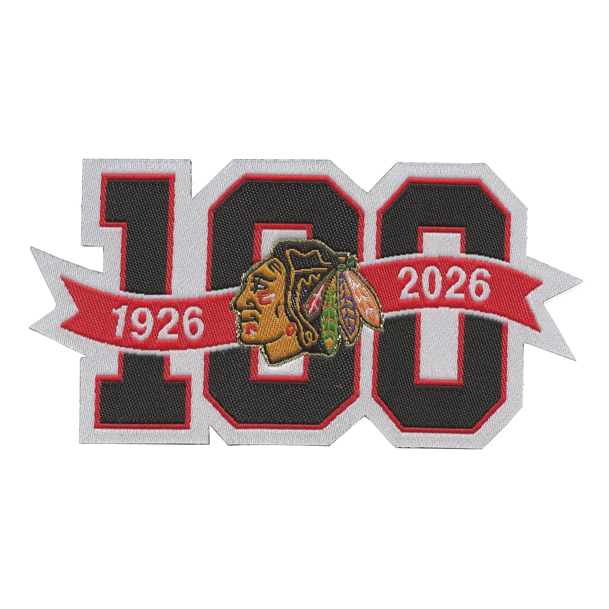 Chicago Blackhawks 100th Anniversary NHL Season Jersey Patch 2025-26 (Woven)