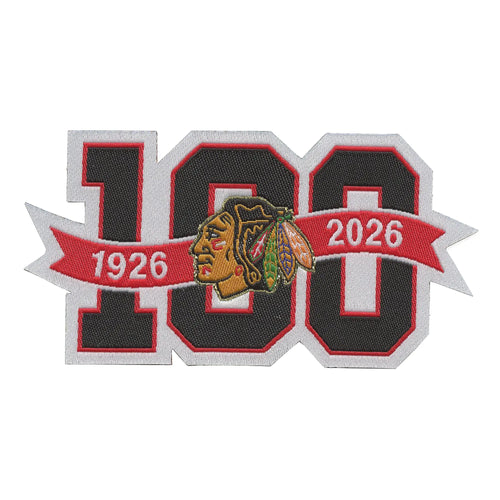 Chicago Blackhawks 100th Anniversary NHL Season Jersey Patch 2025-26 (Woven)