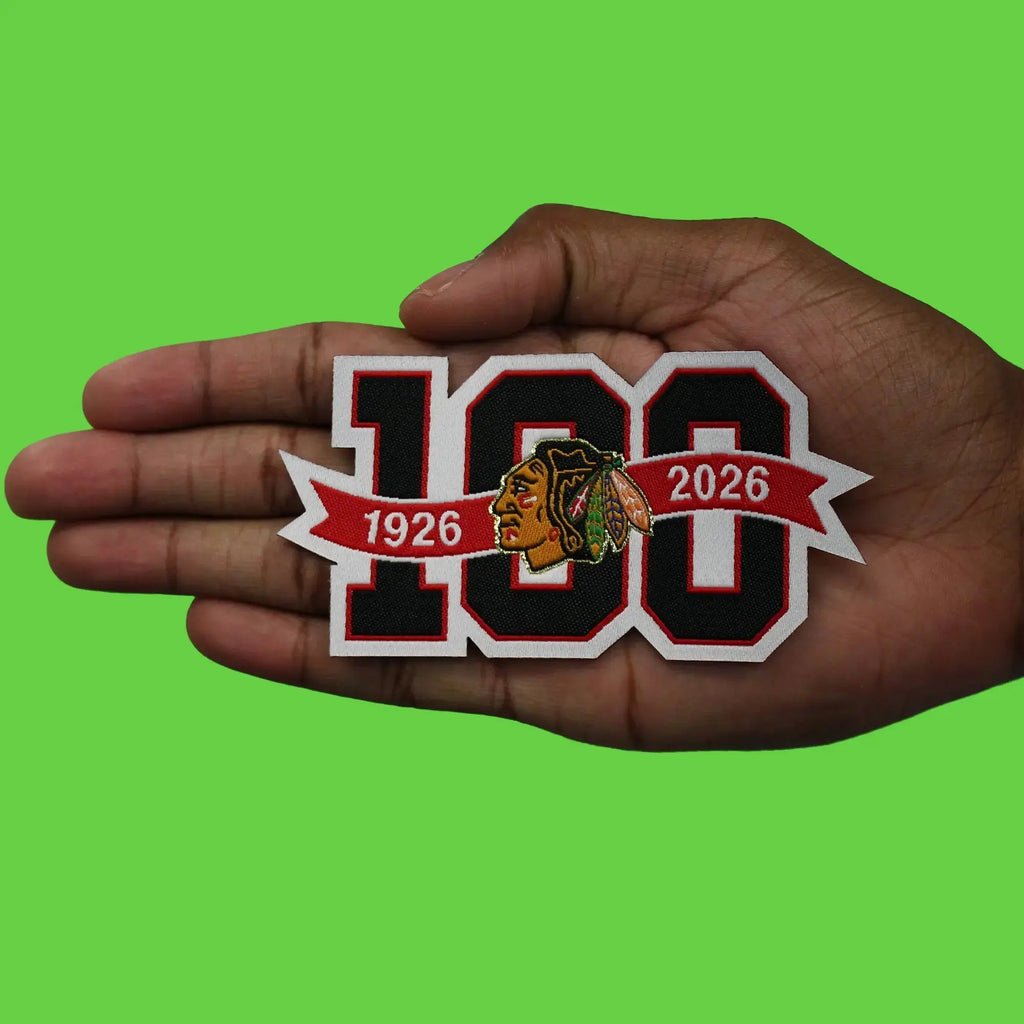 Chicago Blackhawks 100th Anniversary NHL Season Jersey Patch 2025-26 (Woven)