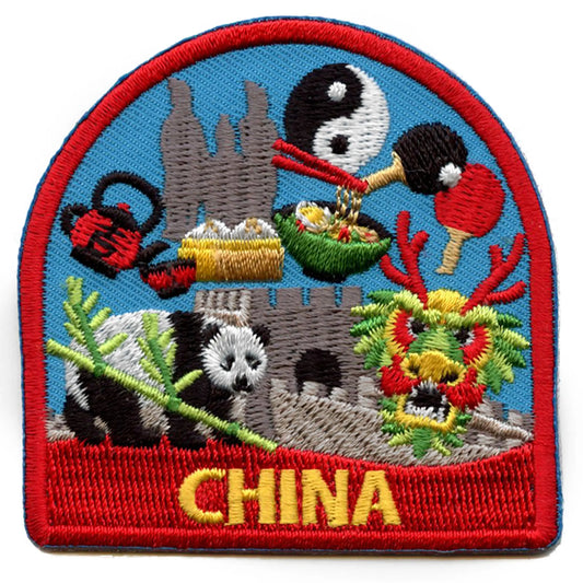 China World Showcase Travel Patch Souvenir Forbidden City Vacation Embroidered Iron On