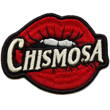 Chismosa Lips Script Patch Hispanic Culture Gossip Embroidered Iron On