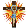 Christ On The Cross Patch Religion Second Coming XL Embroidered Iron On