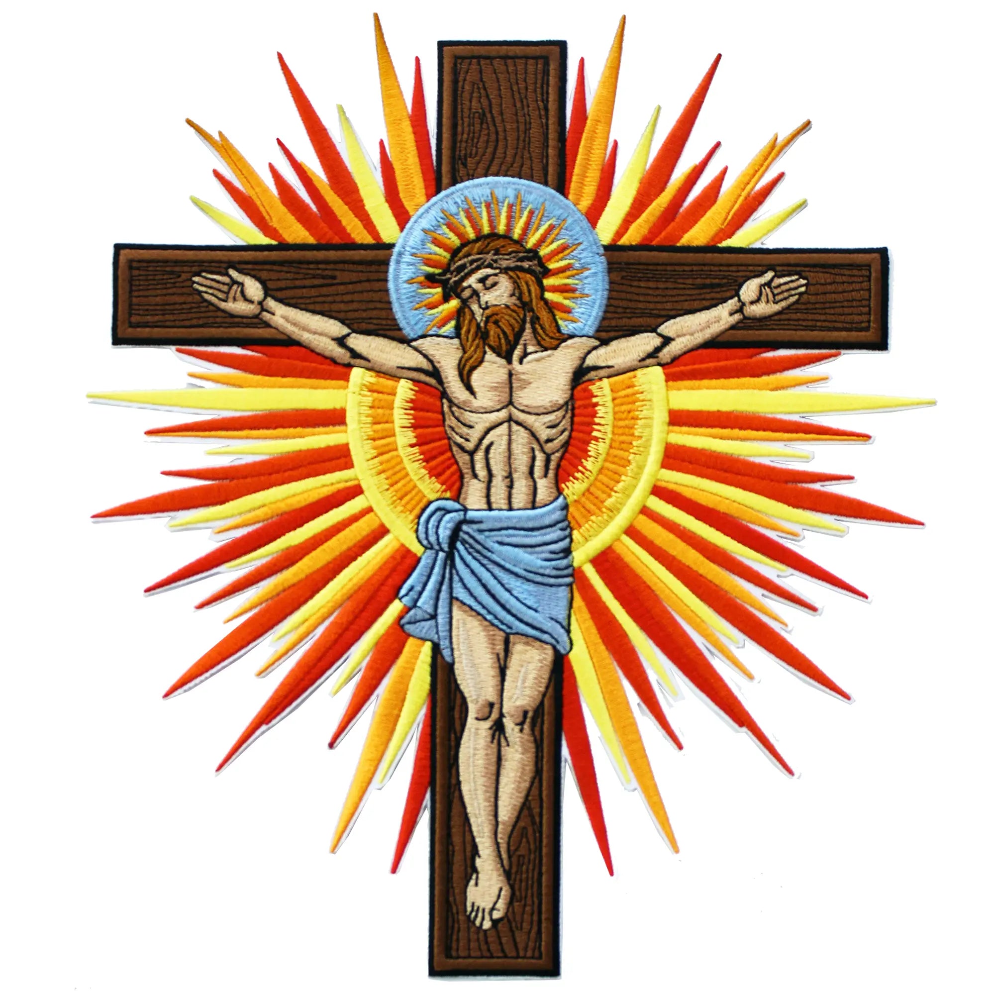 Christ On The Cross Patch Religion Second Coming XL Embroidered Iron On