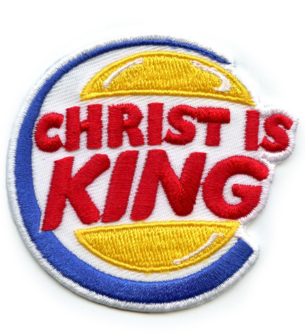 Christ Is King Patch Religious Humor Parody Embroidered Iron-On