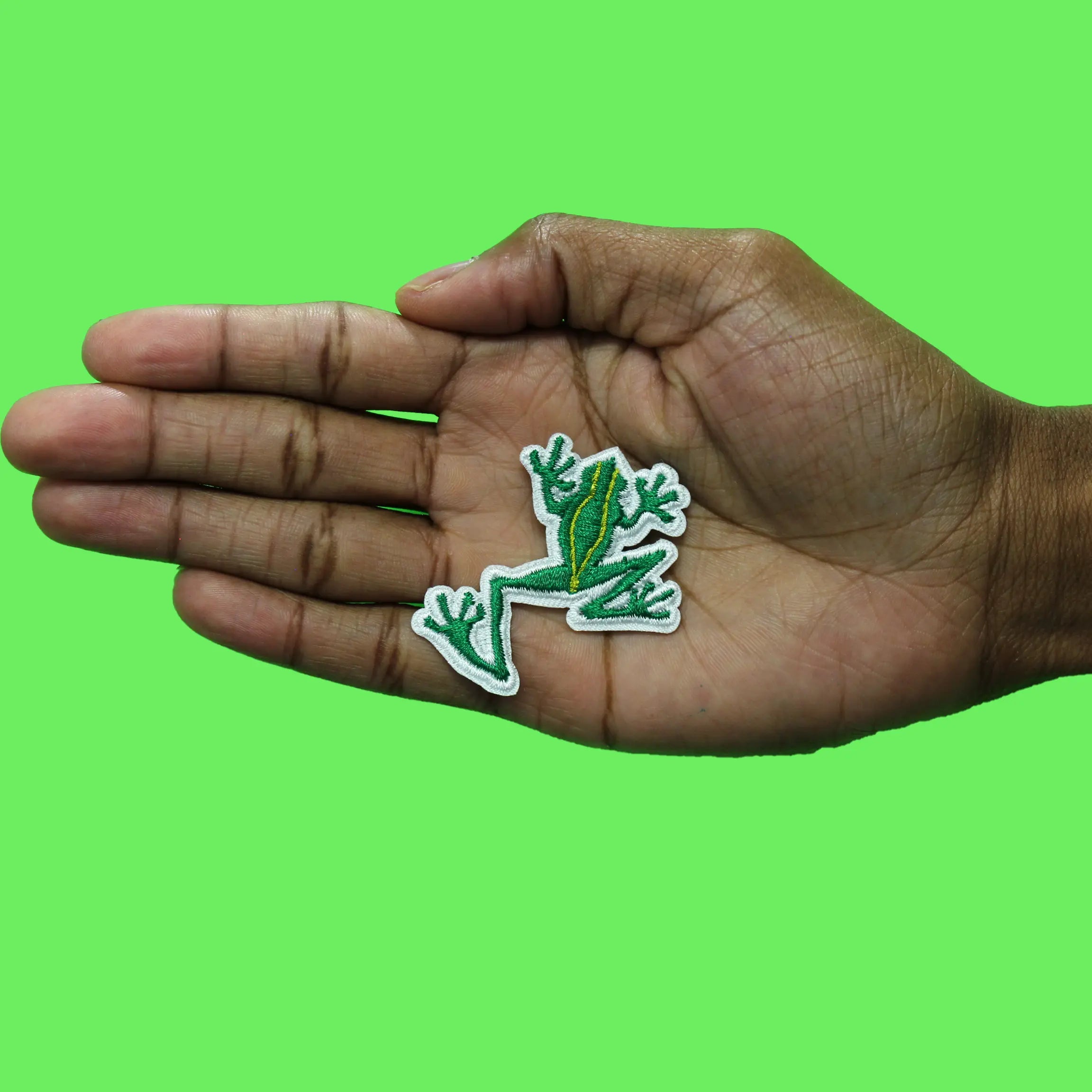 Climbing Green Frog Patch Coqui Aesthetic Animal Embroidered Iron On