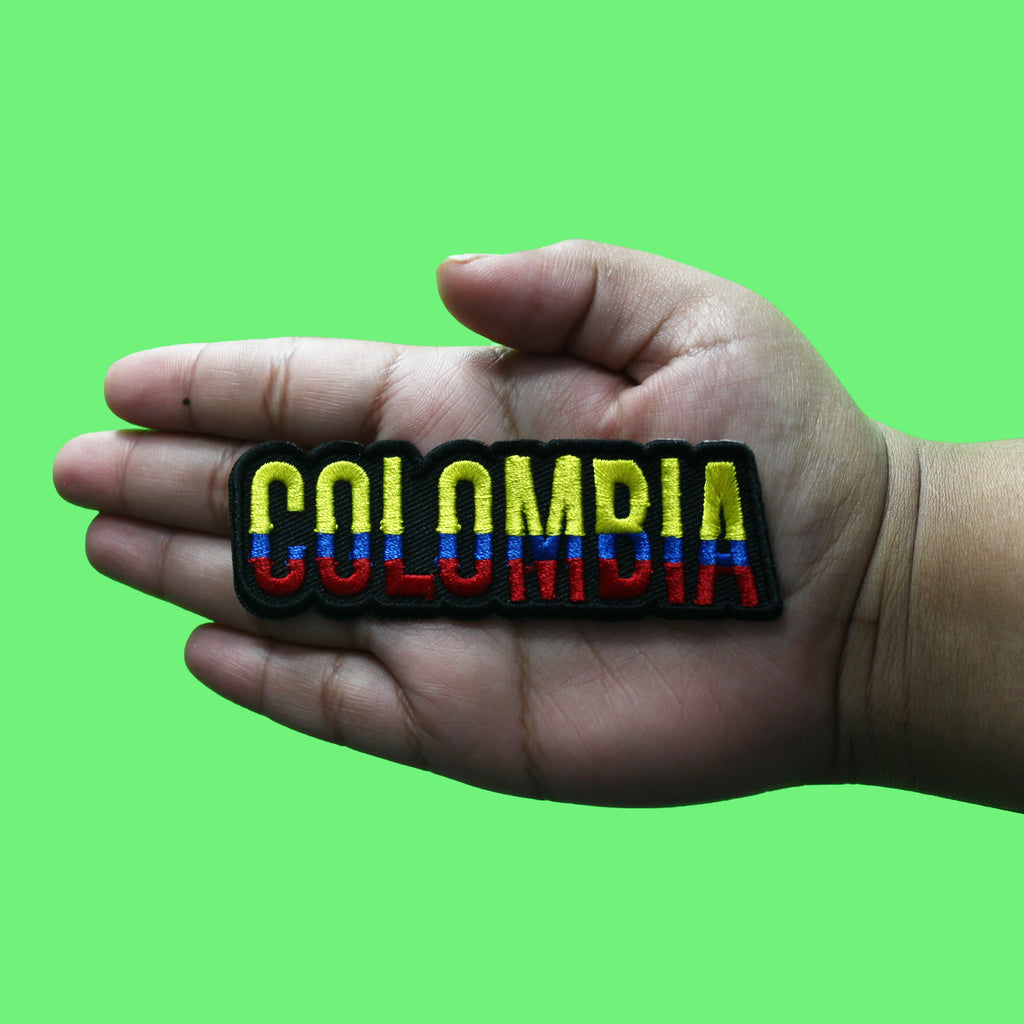 Colombia Flag Script Patch Republic South America Embroidered Iron On