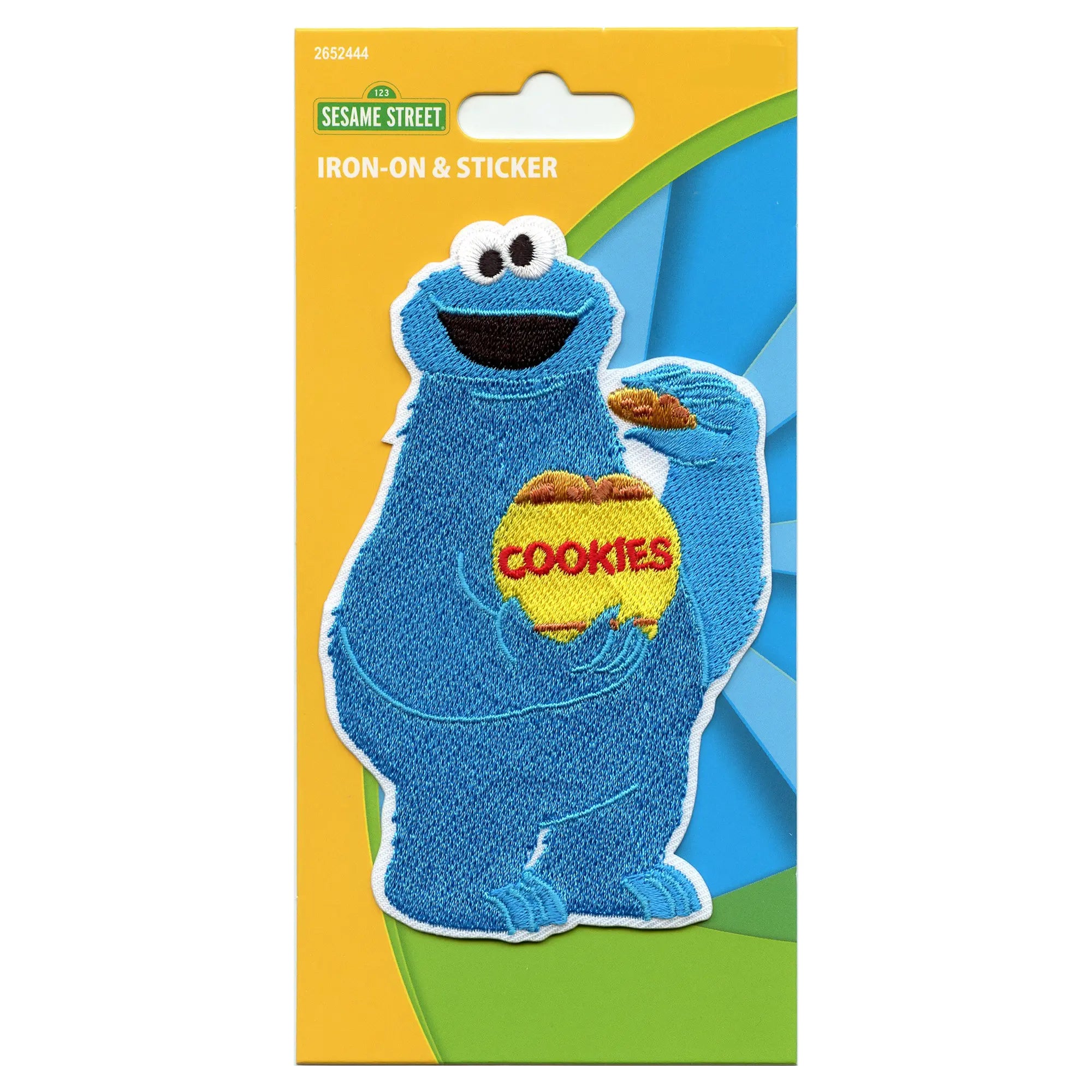 Cookie Monster Full Body Patch 123 Sesame Street Embroidered Iron-On