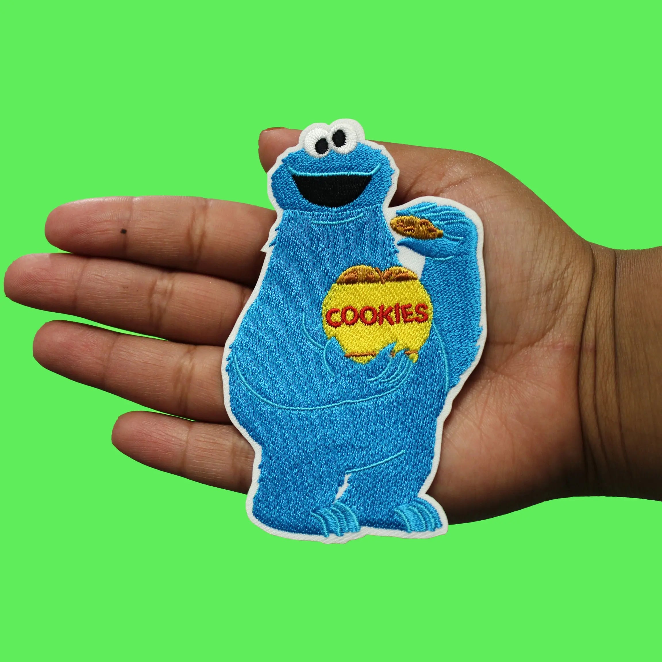 Cookie Monster Full Body Patch 123 Sesame Street Embroidered Iron-On