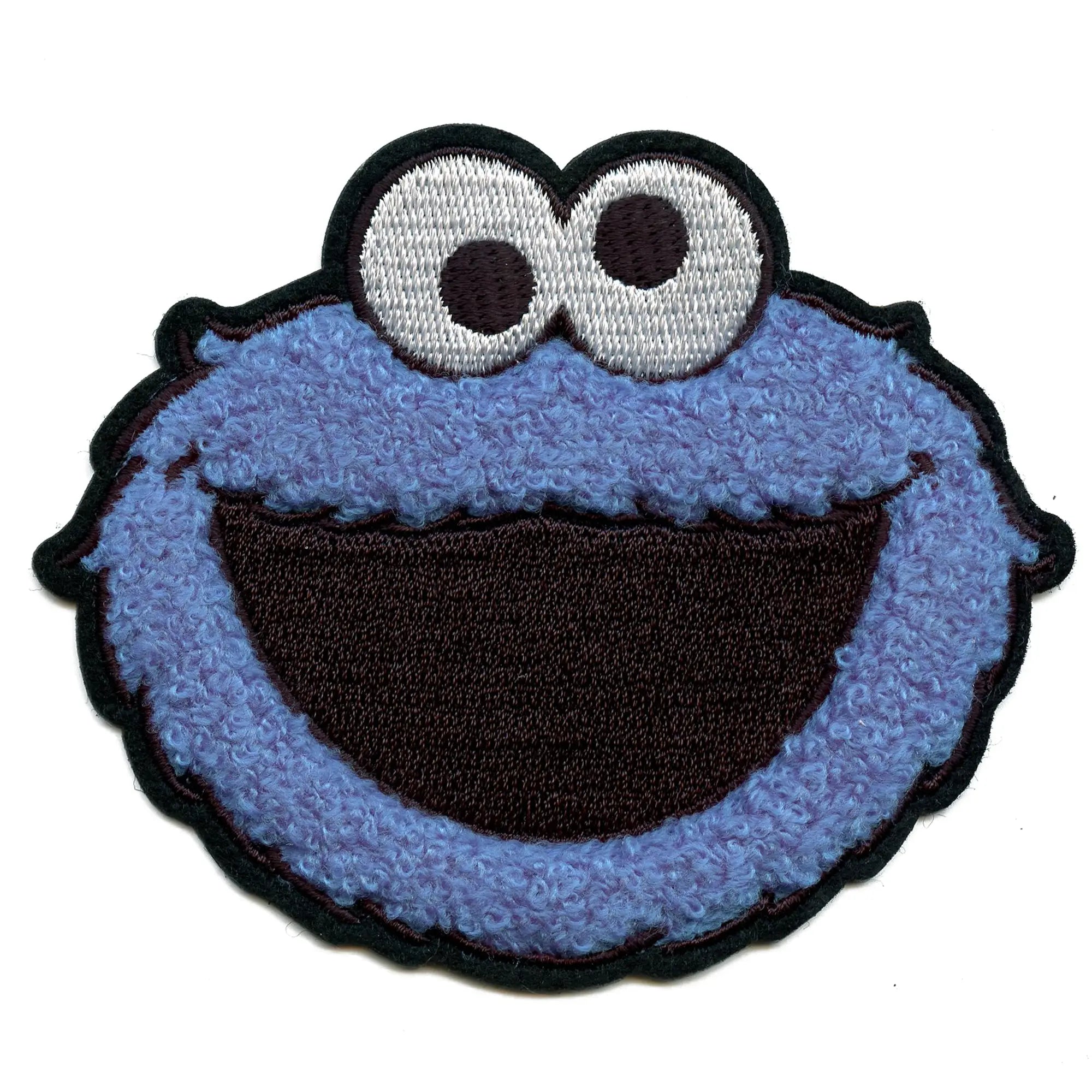 Cookie Monster Portrait Patch 123 Sesame Street Chenille Embroidered Iron-On