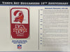 1985 Tampa Bay Buccaneers 10th Anniversary Willabee & Ward Patch With Stat Card