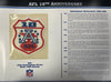 1969 AFL 10th Anniversary Willabee & Ward Patch With Stat Card