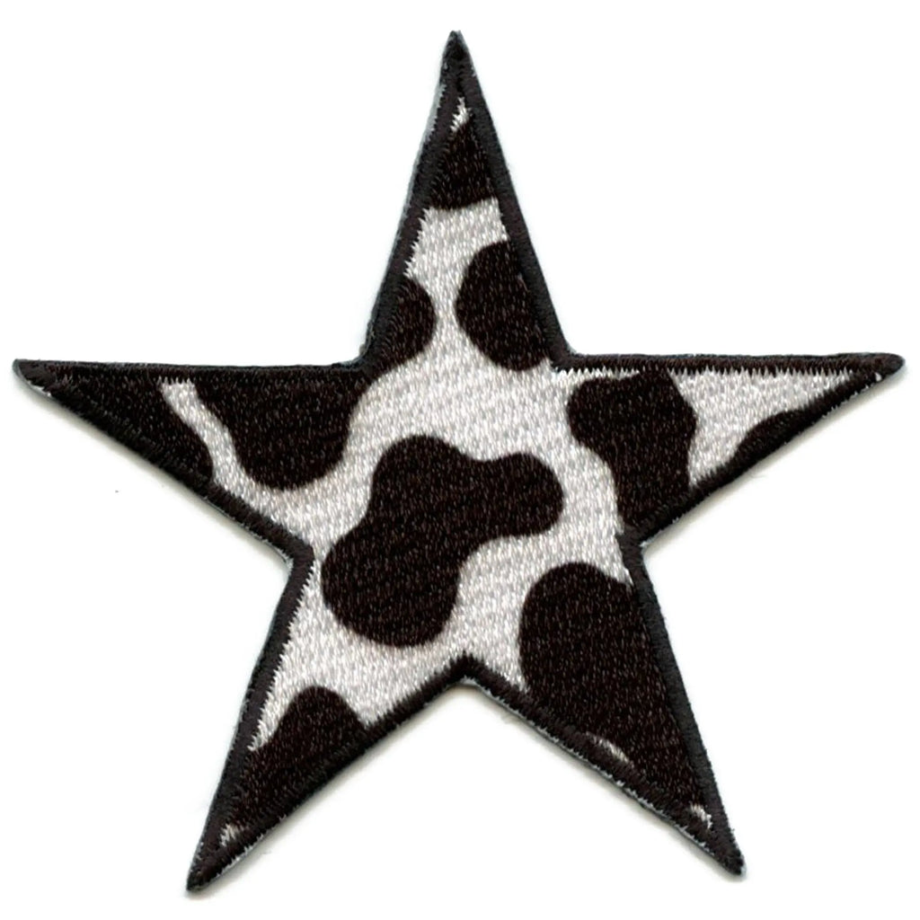 Patch étoile imprimé vache Western Country esthétique brodé thermocollant