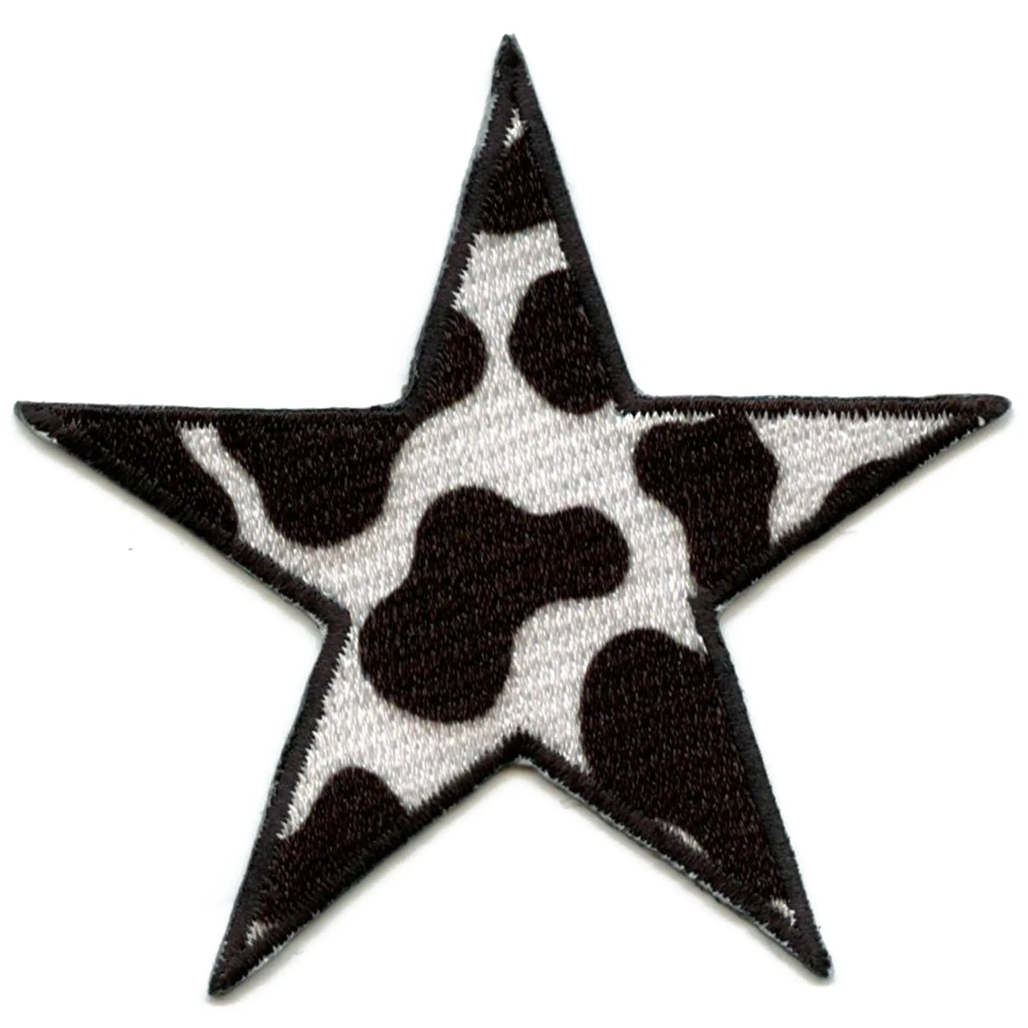 Patch étoile imprimé vache Western Country esthétique brodé thermocollant
