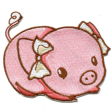 Coquette Girly Pig Patch Cute Cartoon Mammal Embroidered Iron On