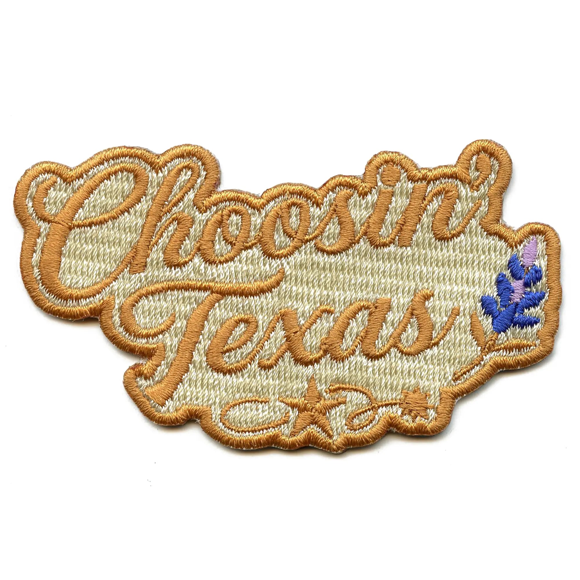 Country Music Singer Patch Choosin Texas Bluebonnet Embroidered Iron On