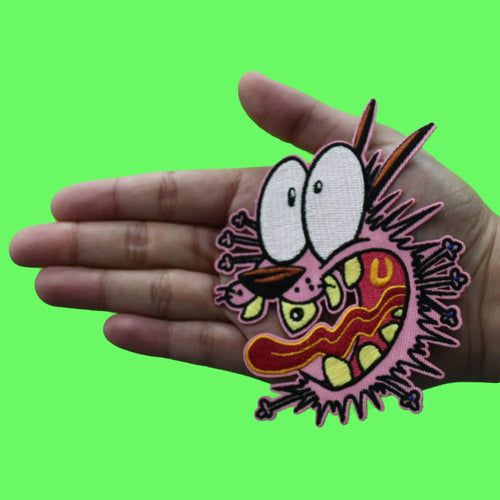 Courage The Cowardly Dog Patch Freaking Out Cartoon Embroidered Iron-On