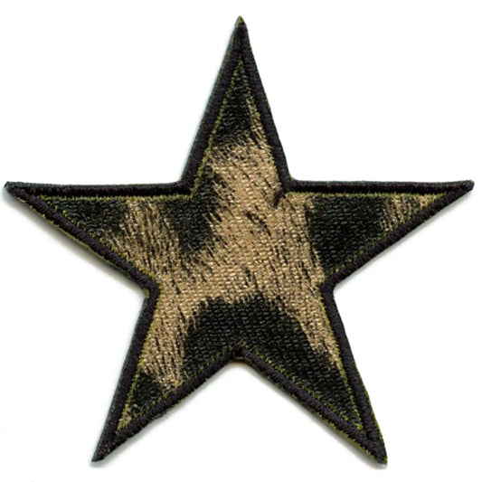 Cheetah Print Star Patch Animal Y2K Aesthetic Embroidered Iron On