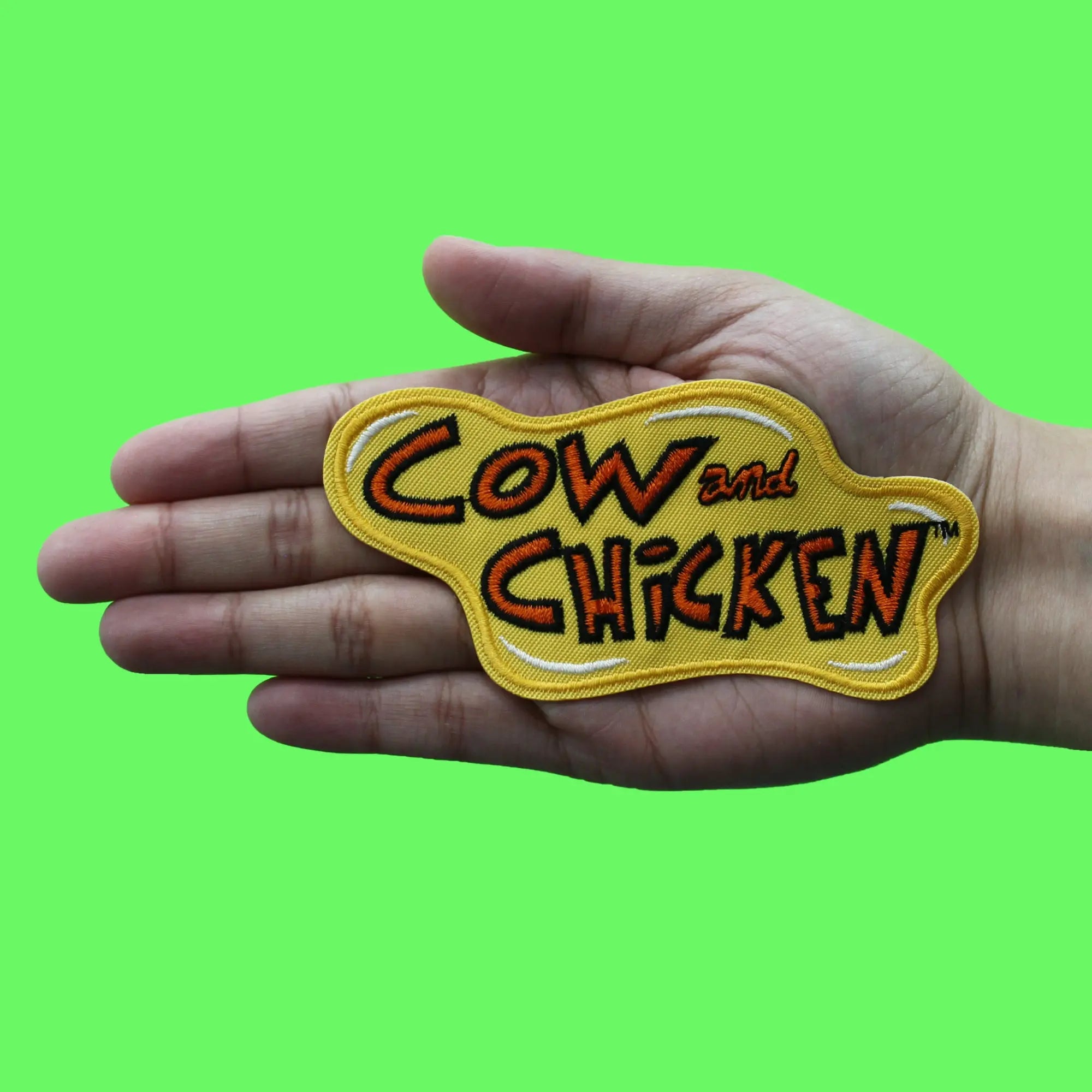 Cow and Chicken Patch Logo Cartoon Characters Embroidered Iron On