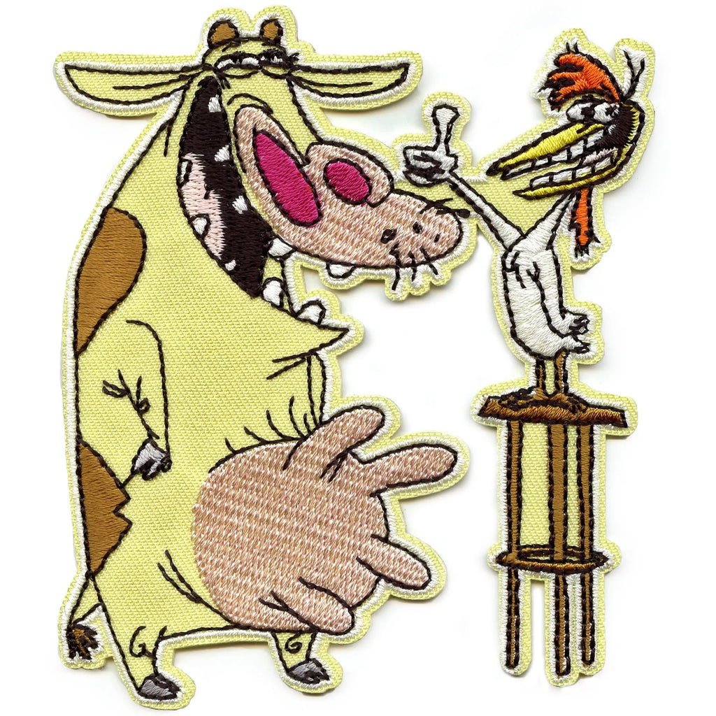 Cow and Chicken Patch Siblings Character Cartoon Embroidered Iron On