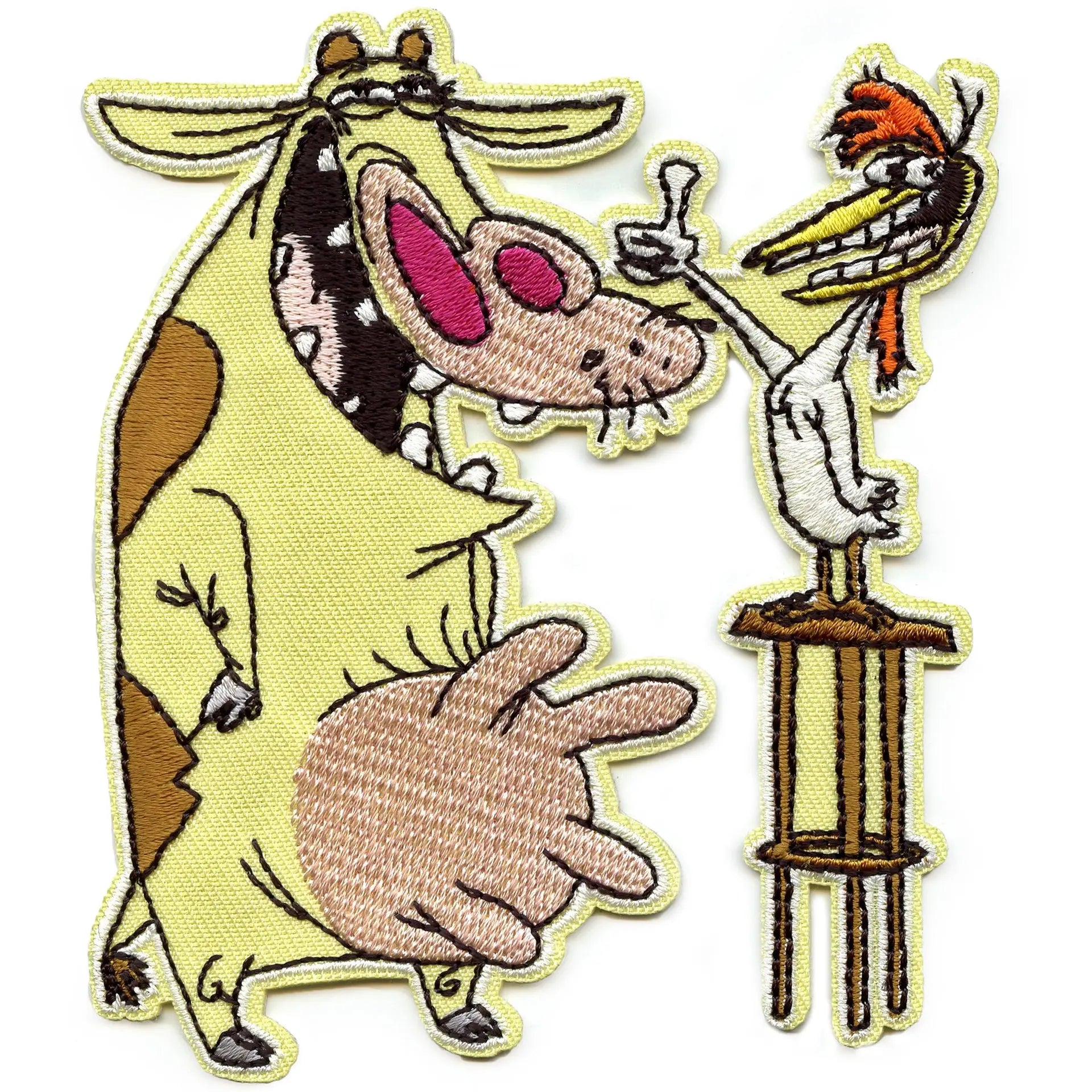 Cow and Chicken Patch Siblings Character Cartoon Embroidered Iron On