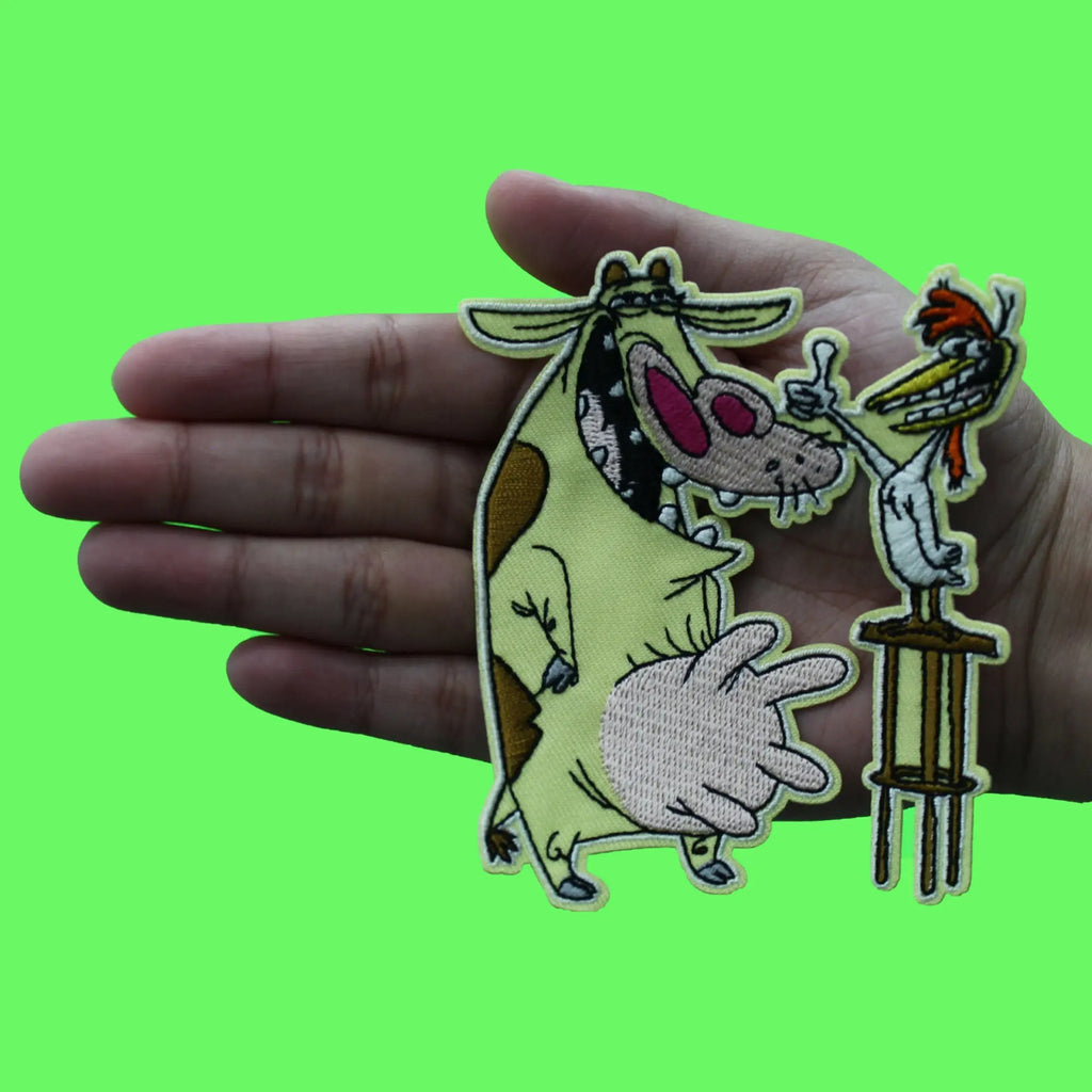 Cow and Chicken Patch Siblings Character Cartoon Embroidered Iron On