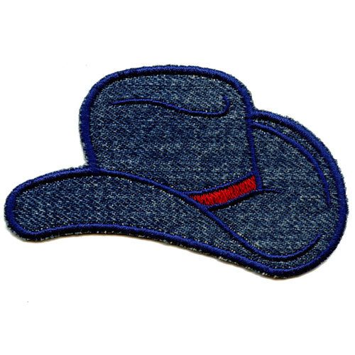 Cowgirl Country Hat Denim Patch Travel Western Fair Embroidered Iron On