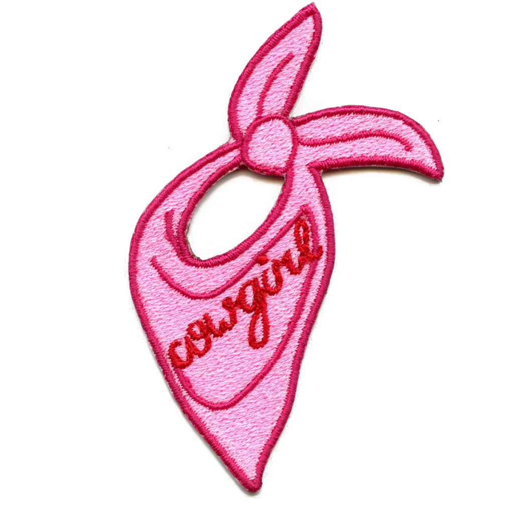 Cowgirl Pink Bandana Patch Western Travel Souvenir Embroidered Iron on