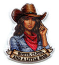 Boots Class Little Sass Patch Western Cowgirl Aesthetic Sublimated Embroidery Iron-On