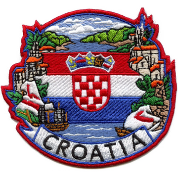 Croatia Balkans Travel Patch Tourist Souvenir Flag Embroidered Iron On