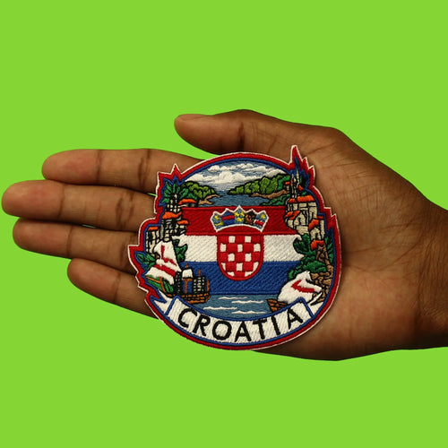 Croatia Balkans Travel Patch Tourist Souvenir Flag Embroidered Iron On