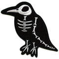 Patch à rayons X squelette de corbeau oiseau intérieur effrayant brodé thermocollant