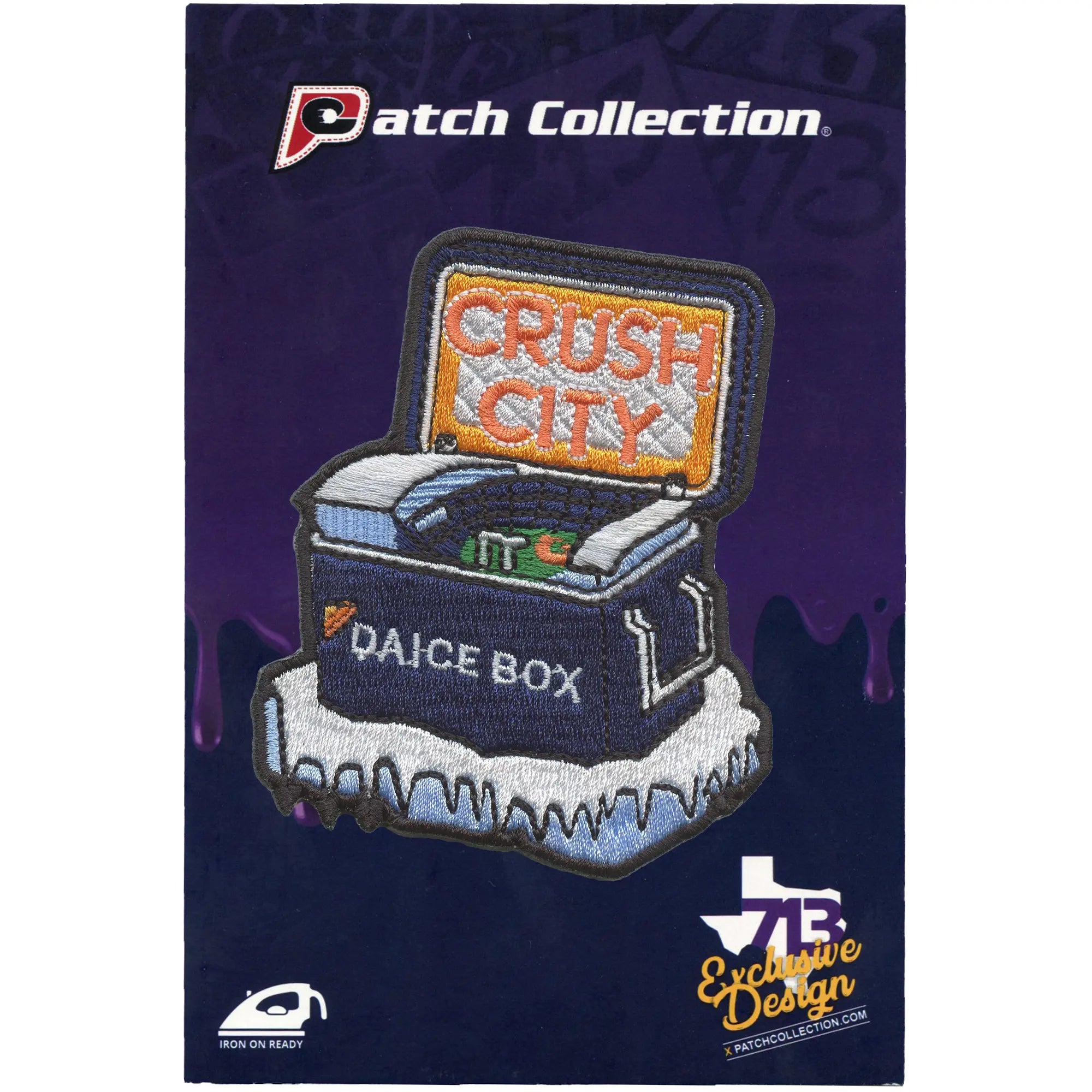 Crush City Da Ice Box Patch Houston Texas Park Embroidered Iron On